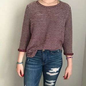 H&M MAROON AND WHITE TOP!!!